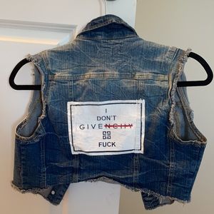 Denim Vest w/ Givenchy design on back